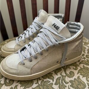 P448 Women’s Silver High-Top Sneakers